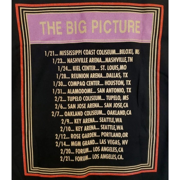 VINTAGE Elton John Shirt Mens Large Black Concert Tee Polygram 90s 1997 - Picture 8 of 9